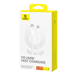 Baseus CB000066 USB-C – USB-C laidas 240W PD 8K 60Hz 1m – baltas