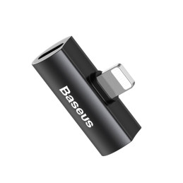 „Baseus Audio Converter L46“ adapteris nuo „Lightning“ jungties iki 2 x „Lightning“ prievado juodos spalvos (CAL46-01)