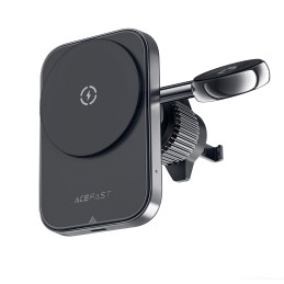Acefast D18 automobilinis laikiklis su MagSafe / Qi indukciniu įkrovikliu + USB-A USB-C laidas - juodas