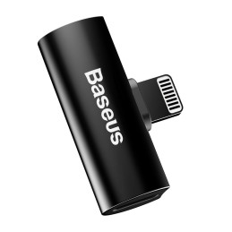 „Baseus Audio Converter L46“ adapteris nuo „Lightning“ jungties iki 2 x „Lightning“ prievado juodos spalvos (CAL46-01)