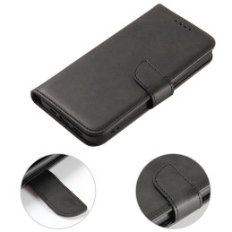 Magnetinis dėklas Samsung S24 Ultra su atvartu ir pinigine - juodas