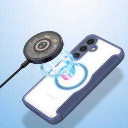 Dux Ducis Skin X Pro dėklas, skirtas Samsung Galaxy S24 su MagSafe ir atvartu - mėlynas