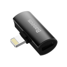 „Baseus Audio Converter L46“ adapteris nuo „Lightning“ jungties iki 2 x „Lightning“ prievado juodos spalvos (CAL46-01)