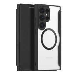 Dux Ducis Skin X Pro dėklas, skirtas Samsung Galaxy S24 Ultra su MagSafe ir atvartu - juodas