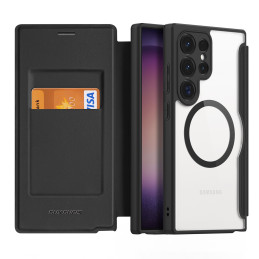 Dux Ducis Skin X Pro dėklas, skirtas Samsung Galaxy S24 Ultra su MagSafe ir atvartu - juodas