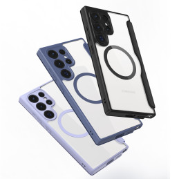 Dux Ducis Skin X Pro dėklas, skirtas Samsung Galaxy S24 Ultra su MagSafe ir atvartu - violetinė