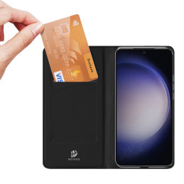 Dux Ducis Skin Pro dėklas Samsung S24 su atvartu - juodas