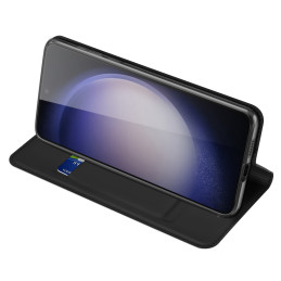 Dux Ducis Skin Pro dėklas Samsung S24 su atvartu - juodas