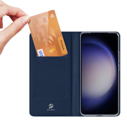 Dux Ducis Skin Pro dėklas Samsung S24+ su atvartu - mėlynas