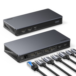 Ugreen CM615 USB-C daugiafunkcis adapteris – pilkas