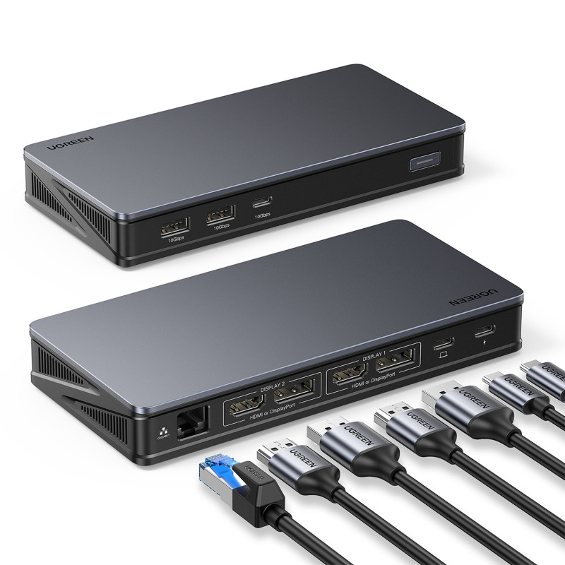 Ugreen CM615 USB-C daugiafunkcis adapteris – pilkas