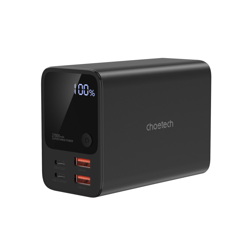 Choetech B635BK Powerbank 2xUSB-A / 2xUSB-C 27000mAh – juoda