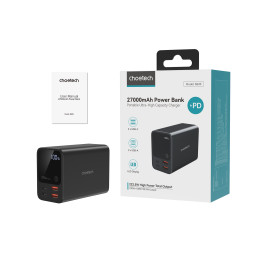 Choetech B635BK Powerbank 2xUSB-A / 2xUSB-C 27000mAh – juoda