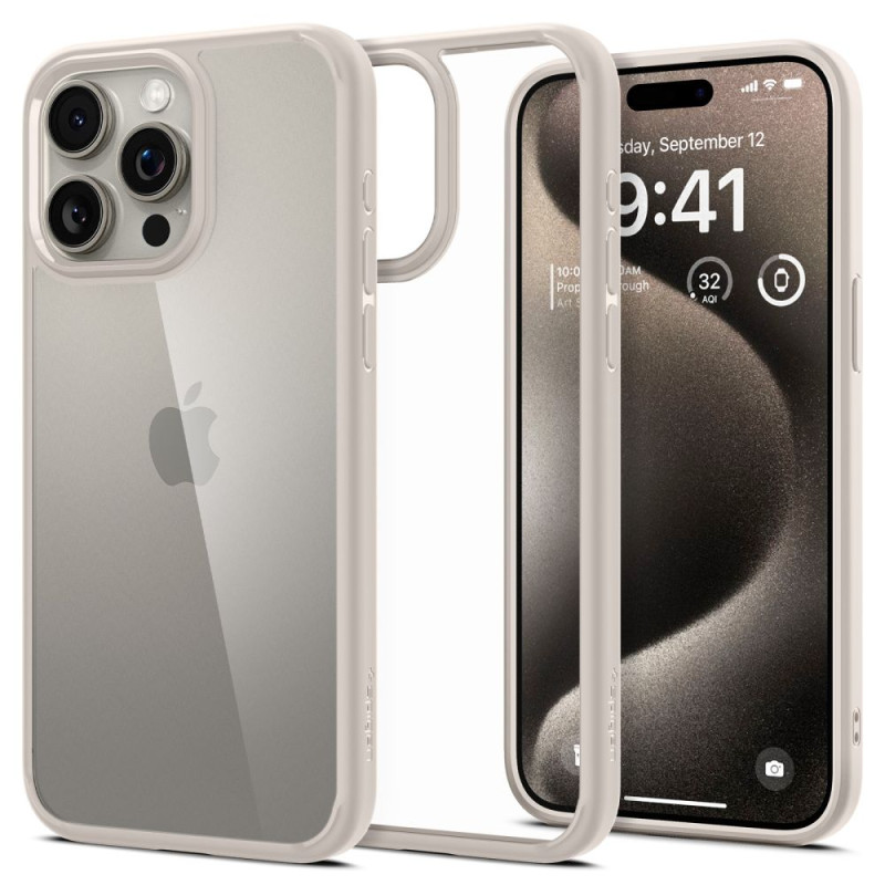 Spigen Ultra Hybrid dėklas iPhone 15 Pro Max - natūralus titanas