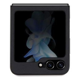 BMW Leather Hot Stamp dėklas, skirtas Samsung Galaxy Z Flip 5 - juodas