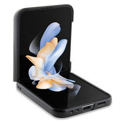 BMW Leather Hot Stamp dėklas, skirtas Samsung Galaxy Z Flip 5 - juodas