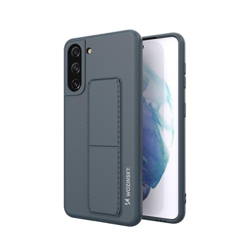 Wozinsky Kickstand Case silikoninis dėklas su stovu, skirtas Samsung Galaxy S21+ 5G tamsiai mėlynas
