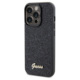 Guess Disco Metal Script dėklas, skirtas iPhone 14 Pro Max - juodas