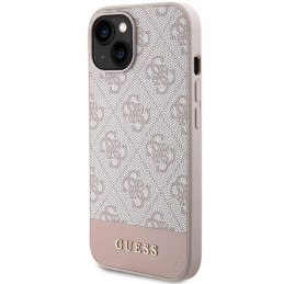 Guess 4G Stripe Collection dėklas, skirtas iPhone 15 / 14 / 13 - rožinis