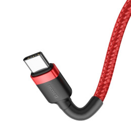 Baseus CATKLF-G09 USB-C - USB-C PD QC kabelis 60W 3A 480Mb/ s 1m - raudonas