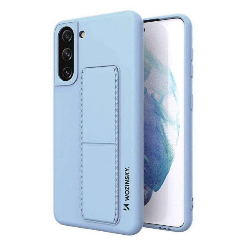 Wozinsky Kickstand Case silikoninis dėklas su stovo dangteliu, skirtas Samsung Galaxy S21+ 5G šviesiai mėlynas