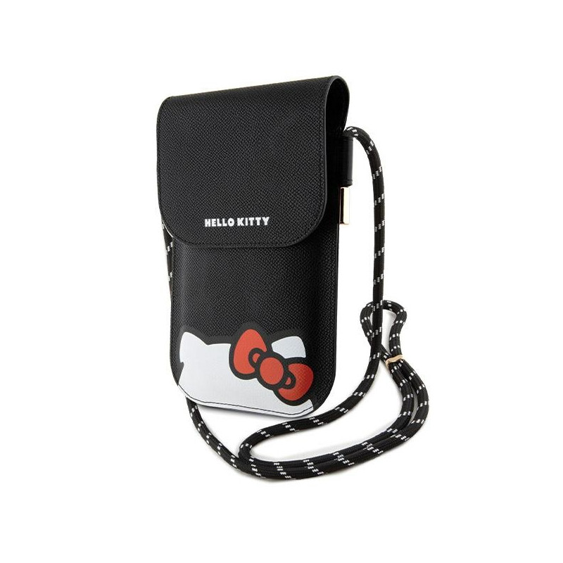 Hello Kitty Leather Hiding Kitty Cord krepšys - juodas