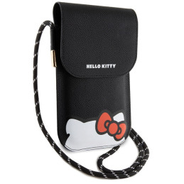 Hello Kitty Leather Hiding Kitty Cord krepšys - juodas