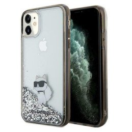 Karl Lagerfeld Liquid Glitter Choupette dėklas iPhone 11 / Xr - skaidrus