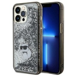 Karl Lagerfeld Liquid Glitter Choupette dėklas iPhone 13 Pro Max - skaidrus