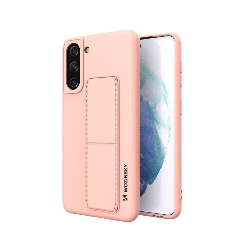Wozinsky Kickstand Case silikoninis dėklas su stovu, skirtas Samsung Galaxy S21+ 5G Pink