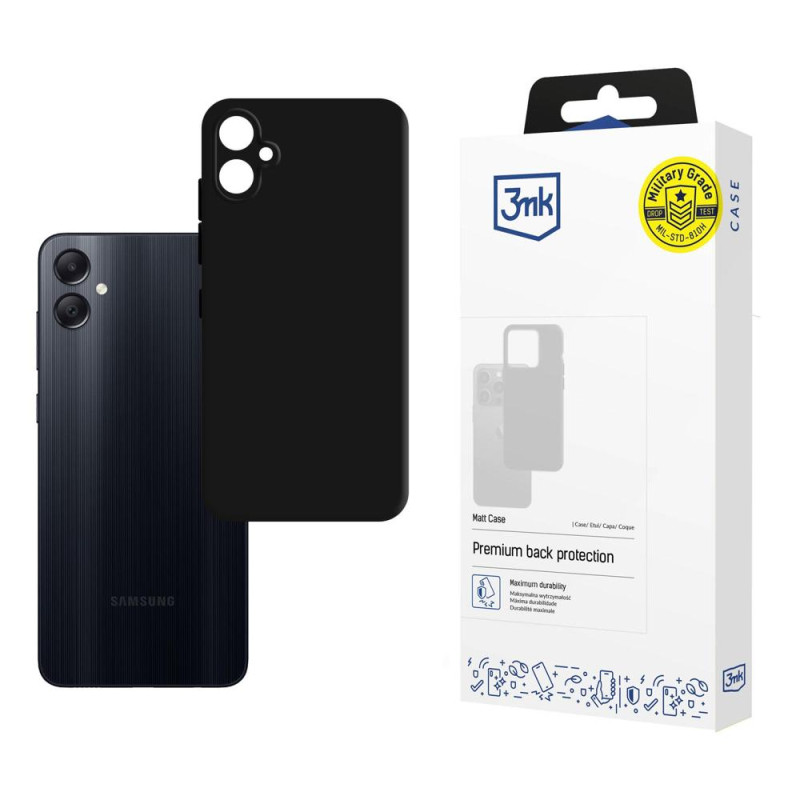 3mk matinis dėklas, skirtas Samsung Galaxy A05 - juodas