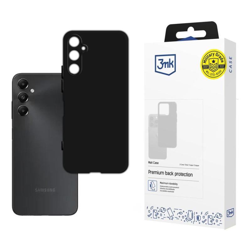 3mk matinis dėklas, skirtas Samsung Galaxy A05s – juodas