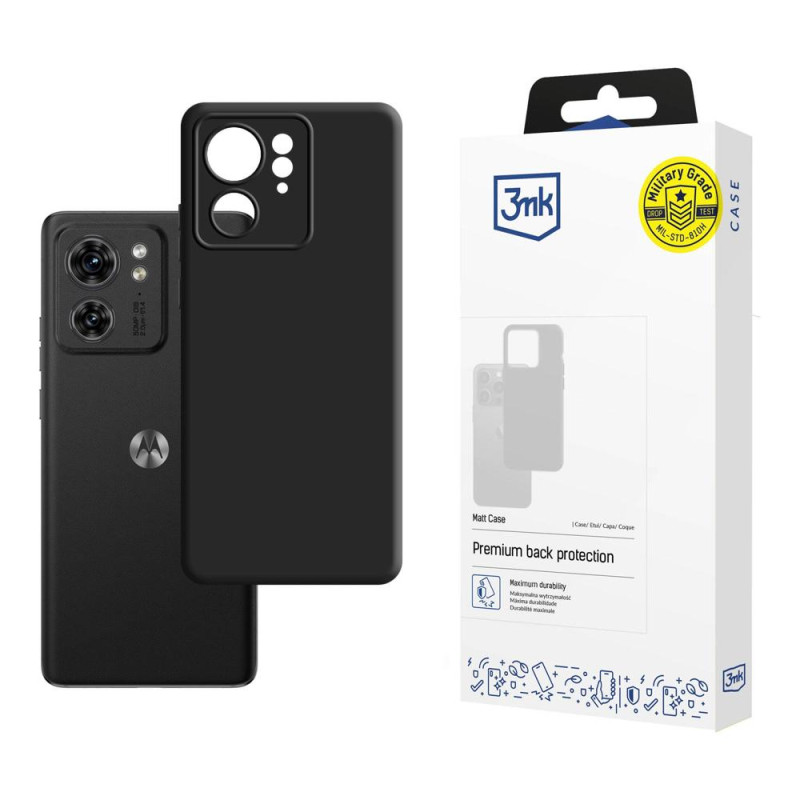3mk matinis dėklas, skirtas Motorola Edge 40 – juodas