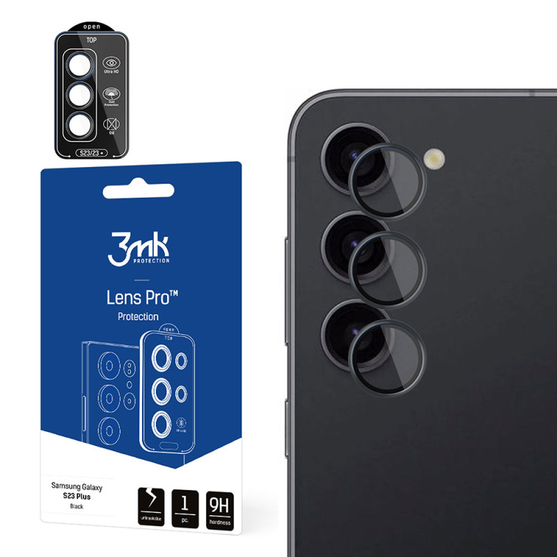 3mk Lens Protection Pro fotoaparato dangtelis, skirtas Samsung Galaxy S24 - juodas