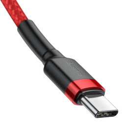 Baseus CATKLF-G09 USB-C - USB-C PD QC kabelis 60W 3A 480Mb/ s 1m - raudonas