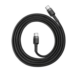 Baseus CATKLF-GG1 USB-C - USB-C PD QC kabelis 60W 3A 480Mb/ s 1m - juoda ir pilka