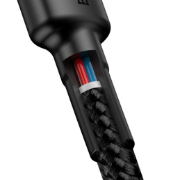 Baseus CATKLF-GG1 USB-C - USB-C PD QC kabelis 60W 3A 480Mb/ s 1m - juoda ir pilka