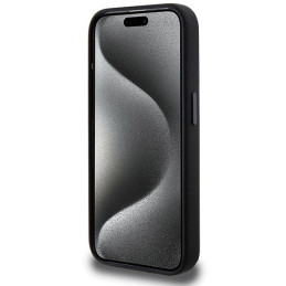 AMG Silicone Large Rhombuses Pattern MagSafe dėklas iPhone 15 Pro Max - juodas