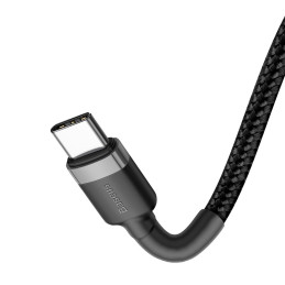Baseus CATKLF-GG1 USB-C - USB-C PD QC kabelis 60W 3A 480Mb/ s 1m - juoda ir pilka