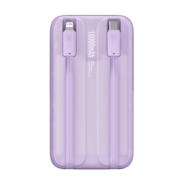„Baseus Comet“ serijos maitinimo blokas su ekranu 10 000 mAh 22,5 W - violetinė + USB-A / USB-C laidas