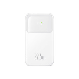 „Baseus Comet“ serijos maitinimo blokas su ekranu 20 000 mAh 22,5 W - baltas + USB-A / USB-C laidas