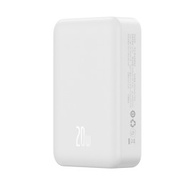 Baseus Magnetic Mini 20000 mAh 20W maitinimo blokas - baltas + USB-C / USB-C laidas