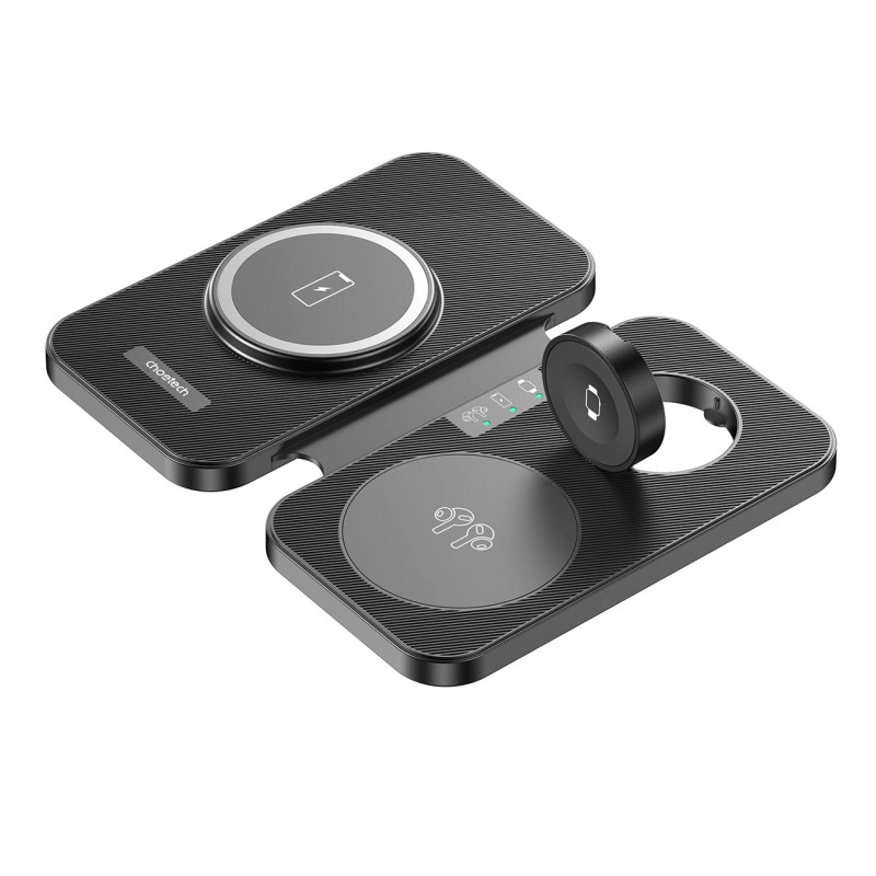 Choetech T616-F 3in1 indukcinis įkroviklis, suderinamas su Apple ir Samsung įrenginiais – juodas