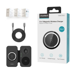 Choetech T616-F 3in1 indukcinis įkroviklis, suderinamas su Apple ir Samsung įrenginiais – juodas