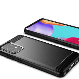 Carbon Case lankstus dangtelis Samsung Galaxy A72 4G juodas