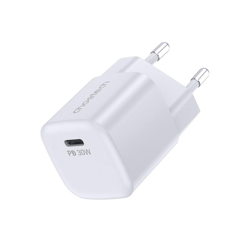 Choetech PD5007 USB-C PD 30W GaN sieninis įkroviklis - baltas