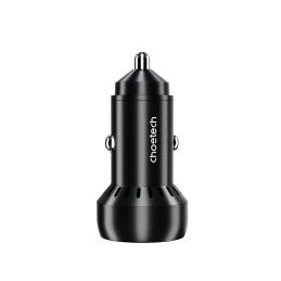 Choetech TC0014 USB-C USB-A PD 60W automobilinis įkroviklis su LED apšvietimu - juodas