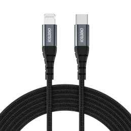 Choetech IP0039 USB-C / Lightning MFi laidas 480Mb/ s 3A 1,2m - juodas