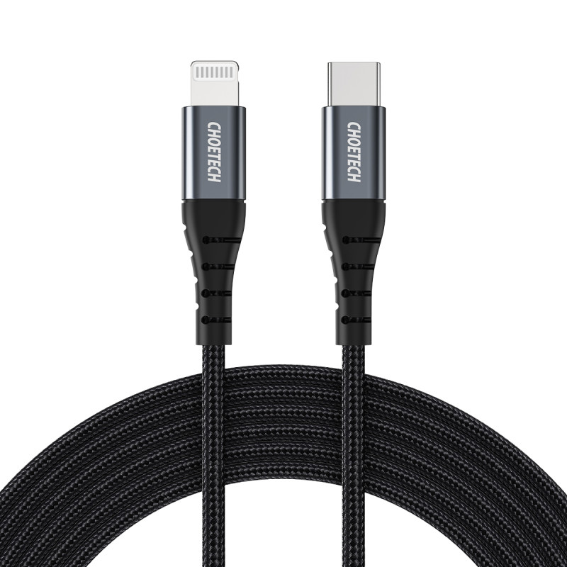 Choetech IP0039 USB-C / Lightning MFi laidas 480Mb/ s 3A 1,2m - juodas
