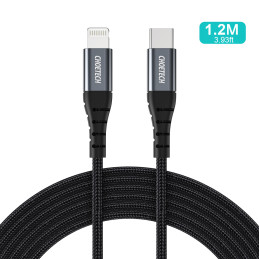 Choetech IP0039 USB-C / Lightning MFi laidas 480Mb/ s 3A 1,2m - juodas